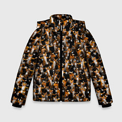 Куртка зимняя для мальчика Тигры пляшут Новый Год, цвет: 3D-черный