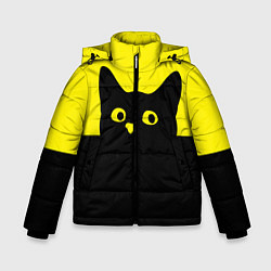 Куртка зимняя для мальчика Котик голова кота, цвет: 3D-светло-серый