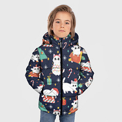 Куртка зимняя для мальчика Новогодние Котята 2022, цвет: 3D-черный — фото 2