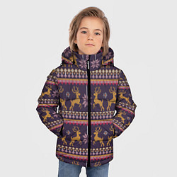 Куртка зимняя для мальчика Новогодний свитер c оленями 2, цвет: 3D-красный — фото 2