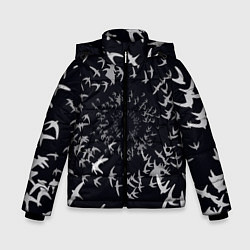 Куртка зимняя для мальчика Веер птиц, цвет: 3D-красный
