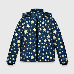 Куртка зимняя для мальчика Желтые звездочки, цвет: 3D-черный