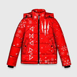 Куртка зимняя для мальчика THE WITCHER НОВОГОДНИЕ СНЕЖИНКИ, цвет: 3D-светло-серый