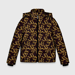Куртка зимняя для мальчика Ом Аум - Сакральный Символ, цвет: 3D-черный