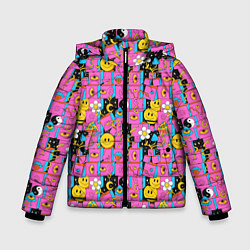 Куртка зимняя для мальчика Психоделика Инь-Янь, цвет: 3D-светло-серый