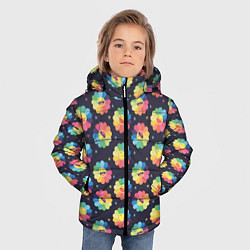 Куртка зимняя для мальчика Веселые ромашки, цвет: 3D-светло-серый — фото 2