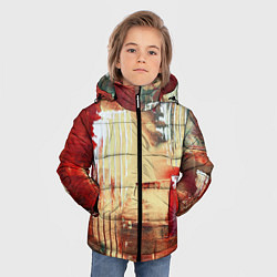 Куртка зимняя для мальчика Мазки краски красный, цвет: 3D-черный — фото 2