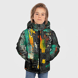 Куртка зимняя для мальчика Пятна краски, цвет: 3D-красный — фото 2