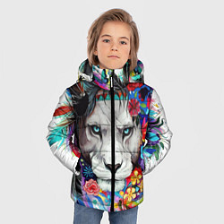 Куртка зимняя для мальчика Лев - сильный взгляд, цвет: 3D-черный — фото 2