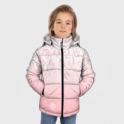 Куртка зимняя для мальчика ГЕНШИН ИМПАКТ ЯПОНИЯ САКУРА ЦВЕТОК, цвет: 3D-светло-серый — фото 2