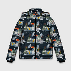 Куртка зимняя для мальчика Зимний вечерок, цвет: 3D-светло-серый