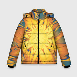 Куртка зимняя для мальчика Солнечный цветок Абстракция 535-332-32, цвет: 3D-светло-серый