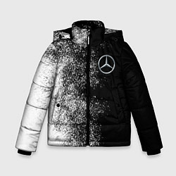 Куртка зимняя для мальчика Чёрно-белый Мерседес, цвет: 3D-светло-серый