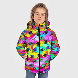 Куртка зимняя для мальчика Психоделические взгляды, цвет: 3D-черный — фото 2