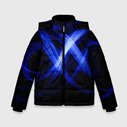Куртка зимняя для мальчика Синяя бесконечность энергии, цвет: 3D-черный