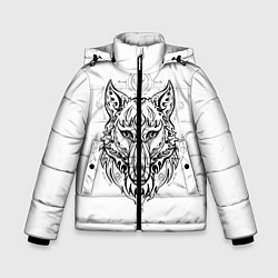 Куртка зимняя для мальчика Волчий портрет, цвет: 3D-черный