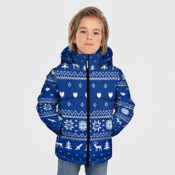 Куртка зимняя для мальчика НОВОГОДНИЙ СВИТЕР UNDERTALE SANS СИНИЙ, цвет: 3D-светло-серый — фото 2
