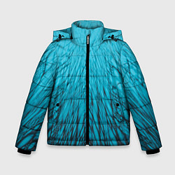 Куртка зимняя для мальчика Коллекция Rays Лучи Голубой и черный Абстракция 65, цвет: 3D-черный