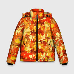 Куртка зимняя для мальчика Кленовый листопад, цвет: 3D-красный
