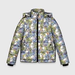 Куртка зимняя для мальчика Банкноты 50 и 100 Франков, цвет: 3D-светло-серый