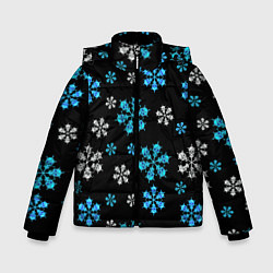 Куртка зимняя для мальчика Снежинки Черепа черный, цвет: 3D-черный