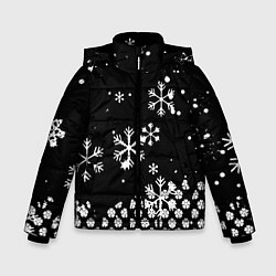 Куртка зимняя для мальчика Чёрный клевер снежинки, цвет: 3D-светло-серый