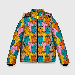 Куртка зимняя для мальчика Сердитый Кот мем, цвет: 3D-красный