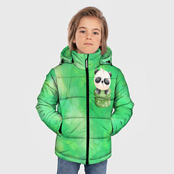 Куртка зимняя для мальчика Милая панда в кармане, цвет: 3D-светло-серый — фото 2