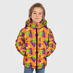 Куртка зимняя для мальчика Виноград паттерн, цвет: 3D-черный — фото 2