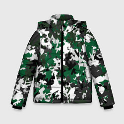 Зимняя куртка для мальчика Зелено-черный камуфляж
