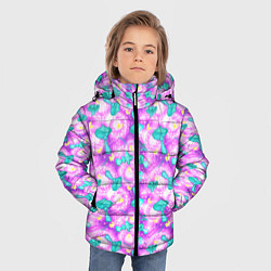Куртка зимняя для мальчика Волшебные Грибы - психоделика, цвет: 3D-черный — фото 2