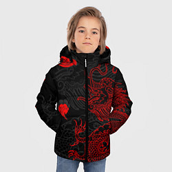 Куртка зимняя для мальчика Дракон Китайский дракон, цвет: 3D-красный — фото 2