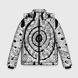 Куртка зимняя для мальчика Наскальные узоры, цвет: 3D-светло-серый