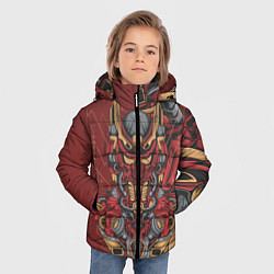 Куртка зимняя для мальчика Красный робот, цвет: 3D-светло-серый — фото 2