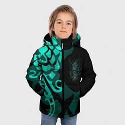 Куртка зимняя для мальчика МАСКА И ТАТУИРОВКА СЯО XIAO ГЕНШИН, цвет: 3D-светло-серый — фото 2