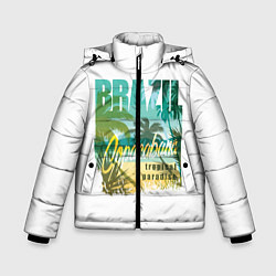 Куртка зимняя для мальчика Тропический Рай Бразилии, цвет: 3D-светло-серый