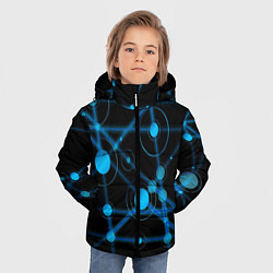 Куртка зимняя для мальчика Круги на линиях, цвет: 3D-черный — фото 2