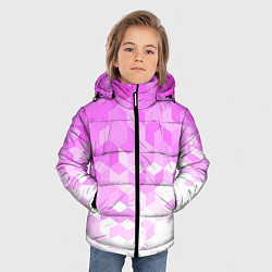 Куртка зимняя для мальчика 3D ромб розовый, цвет: 3D-светло-серый — фото 2