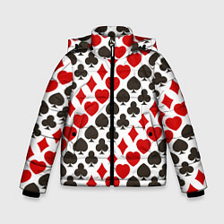 Куртка зимняя для мальчика Карточные Масти Card Suits, цвет: 3D-черный