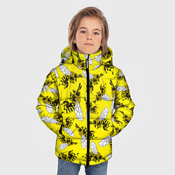 Куртка зимняя для мальчика Пчелы на желтом, цвет: 3D-черный — фото 2