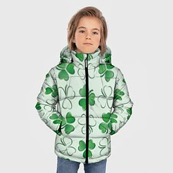 Куртка зимняя для мальчика Трехлистный клевер День Св Патрика, цвет: 3D-черный — фото 2