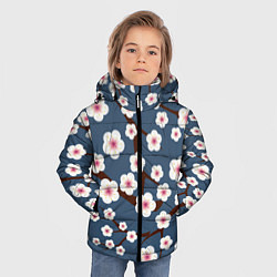 Куртка зимняя для мальчика Цветущее дерево, цвет: 3D-светло-серый — фото 2