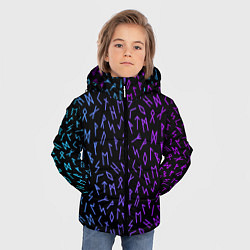 Куртка зимняя для мальчика Рунический алфавит Neon pattern, цвет: 3D-светло-серый — фото 2