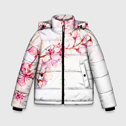 Куртка зимняя для мальчика Распустившаяся весна, цвет: 3D-черный