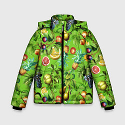Зимняя куртка для мальчика Сочные фрукты паттерн
