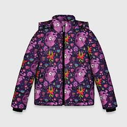 Куртка зимняя для мальчика Чудик и цветочки, цвет: 3D-красный