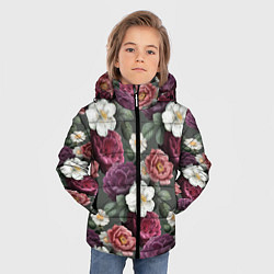 Куртка зимняя для мальчика Bouquet of flowers pattern, цвет: 3D-светло-серый — фото 2