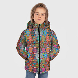 Куртка зимняя для мальчика Мандалы Текстура, цвет: 3D-красный — фото 2