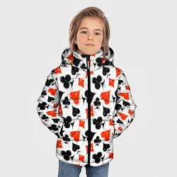 Куртка зимняя для мальчика Пика, Черва, Крестя, Бубна, цвет: 3D-черный — фото 2