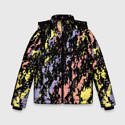 Зимняя куртка для мальчика Цветная абстракция брызгами
